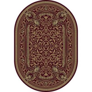 Bennett Burgundy 6 ft. 7 in. x 9 ft. 6 in. Oval Indoor Area Rug 9172660150