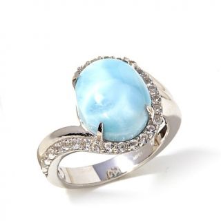 Colleen Lopez "Caribbean Cool" Sterling Silver Larimar and White Topaz Ring   8045590