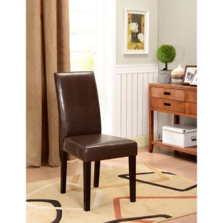 Brown Leatherette Parson Chairs   Shopping   Great Deals