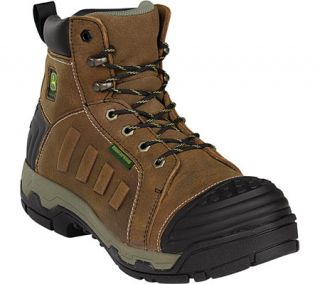 Mens John Deere Boots WCT II Waterproof 6 Lace Up Alloy Toe 6912 Boot   Tan Soggy Waterproof Leather