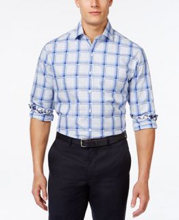 Tasso Elba Ombre Plaid Shirt, Only at   Casual Button Down