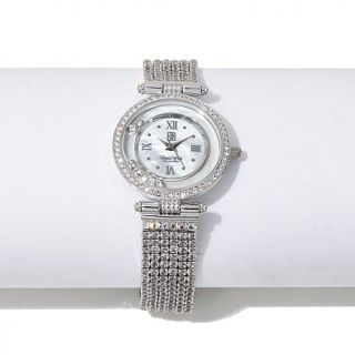 Victoria Wieck Clear Crystal Mother of Pearl Bracelet Watch   8008387