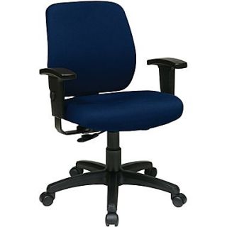 Office Star 33107 225 Work Smart Fabric Task Chair with Adjustable Arms, Navy
