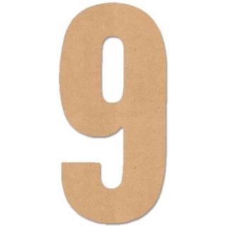 Baltic Birch Collegiate Font Letters & Numbers 13.5" Number 9