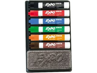 EXPO 80556 Dry Erase Marker & Organizer Kit, Chisel Tip, Assorted, 6/Set