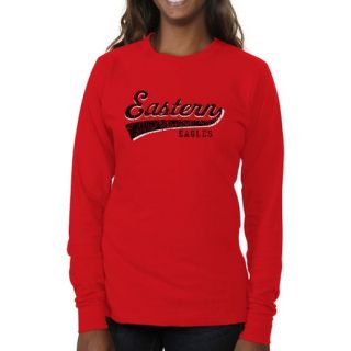 Eastern Washington Eagles Womens All American Secondary Long Sleeve Slim Fit T Shirt   Red