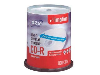 imation 700MB 52X CD R Silver Thermal Printable 100 Packs Spindle Disc   No Logo Model 17276