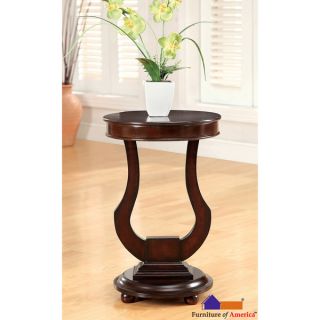 Furniture of America Dark Walnut Beltro Transitional Bell Shape Side