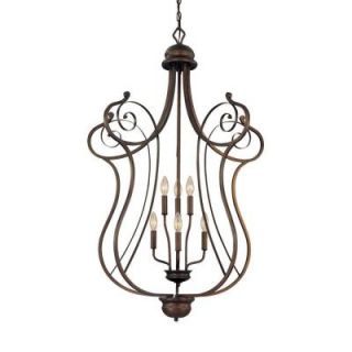 Millennium Lighting 6 Light Rubbed Bronze Candle Pendant 1156 RBZ