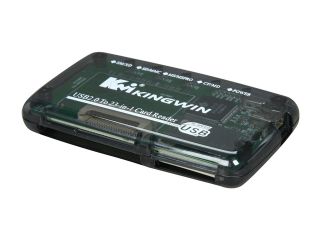 Open Box KINGWIN KWCR 506 USB 2.0  Support CF, Micro Drive, SMC, XD, T Flash, Mini SD, SD, SDC, SD Ultra,MMC, RS MMC, MMC II, MS MG Pro Duo, MS MG Duo,MS Duo,MS Pro.  23 in 1 Card Reader