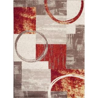 World Rug Gallery Contemporary Abstract Circle Design Multi 7 ft. 10 in. x 10 ft. 2 in. Indoor Area Rug 307 Multi 7'10"X10'2"