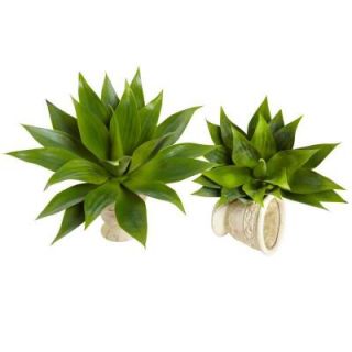 Nearly Natural 17 in. Agave Succulent Plant (Set of 2) 6109 S2
