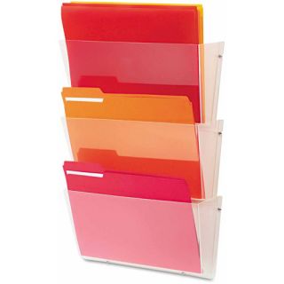 deflect o Unbreakable Wall File Set, Letter, Three Pocket, Clear