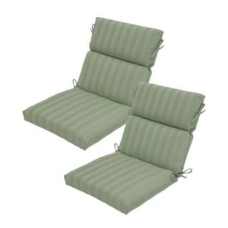 Hampton Bay Bayou Solid High Back Outdoor Chair Cushion (2 Pack) 7718 02002500