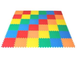 Kids 5 Color Rainbow Play Mat Childs Soft Interlocking Foam Puzzle Tiles Mats
