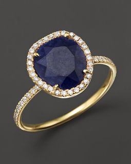 Meira T 14K Yellow Gold Blue Sapphire Ring with Diamonds, .20 ct. t.w.