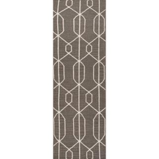 Home Decorators Collection Flatweave Pewter 2 ft. 6 in. x 8 ft. Geometric Rug Runner RUG102731