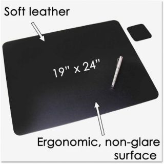 Artistic 19" x 24" Leather Desk Pad, Black