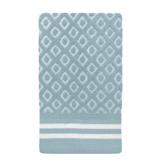 Colordrift Diamond 11 in x 18 in Aqua Cotton Fingertip Towel