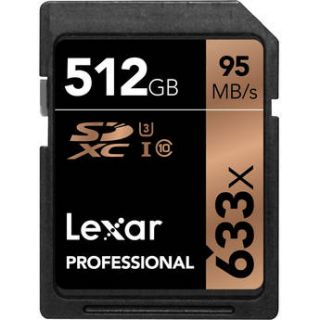 Lexar 512GB Professional UHS I SDXC Memory Card LSD512CBNL633