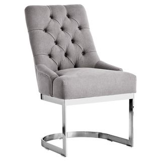 Sunpan Hoxton Vintage Linen Grey Upholstered Dining Chair  