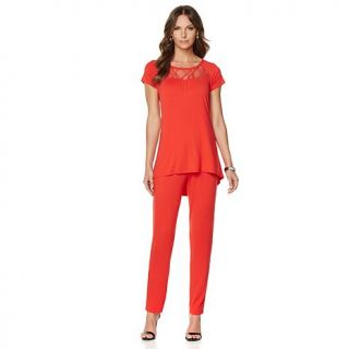 Antthony "Antonia" Lace Trim Top and Pant Set   8100284