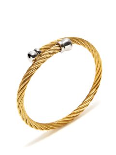Classique Yellow & White Gold Twisted Wrap Bracelet by Charriol