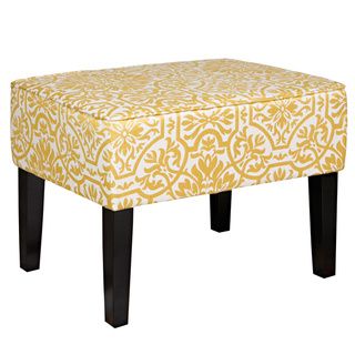 angeloHOME Brighton Hill Modern Damask Golden Yellow and Cream Small