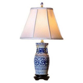 Oriental Furniture Vase 22 H Table Lamp With Empire Shade