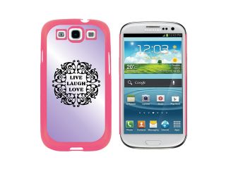 Live Laugh Love Purple   Snap On Hard Protective Case for Samsung Galaxy S3   Pink