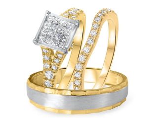 1 1/7 CT. T.W. Diamond Ladies Engagement Ring, Wedding Band, Men's Wedding Band