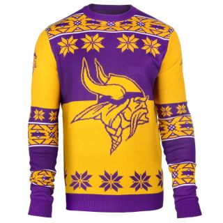 Forever Collectibles NFL Minnesota Vikings Big Logo Crew Neck Ugly