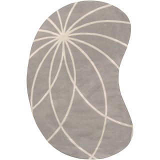 Hand tufted Wanganui Cement Floral Wool Rug (8 x 10 Kidney