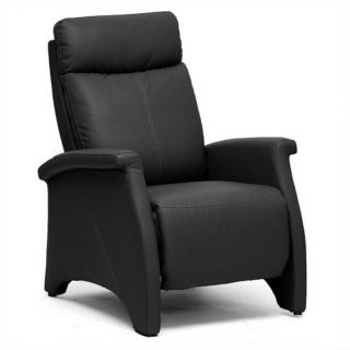 Baxton Studio Sequim Faux Leather Recliner Club Chair in Black   A 060 Black
