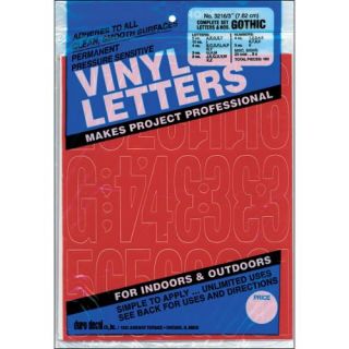Permanent Adhesive Vinyl Letters & Numbers 3" Gothic/Red