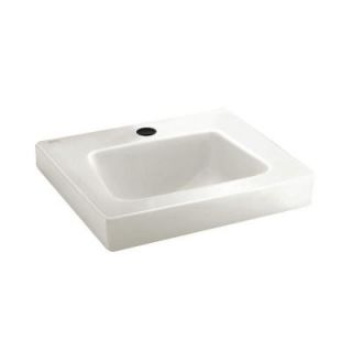 American Standard Lucerne Wall Hung Bathroom Sink in White with Single Faucet Hole on Right 0194225.020