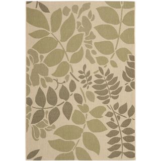 Safavieh Courtyard Cream and Green Rectangular Indoor and Outdoor Machine Made Area Rug (Common 8 x 11; Actual 96 in W x 134 in L x 0.58 ft Dia)