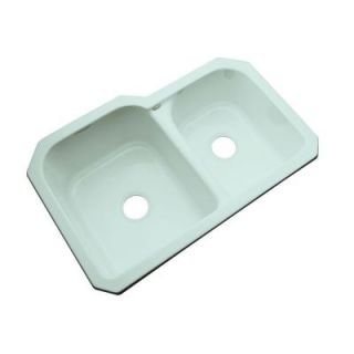 Thermocast Cambridge Undermount Acrylic 33 in. Double Bowl Kitchen Sink in Seafoam Green 45044 UM