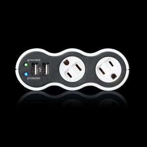 360 Electrical 36053 Surge Protector, PowerCurve Mini 15A 120V 2 Rotating Outlet 2 USB   Plug In