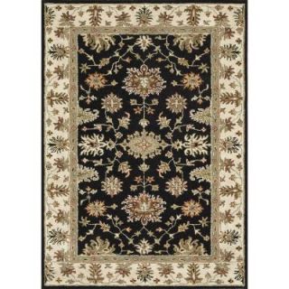 Loloi Rugs Fairfield Lifestyle Collection Black/Ivory 7 ft. 6 in. x 9 ft. 6 in. Area Rug FAIRHFF09BLIV7696