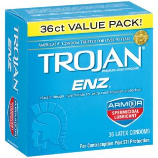 Trojan ENZ Armor Spermicidal Lubricant Condoms, 36ct
