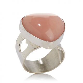 Jay King Heart Shaped Peruvian Pink Opal Sterling Silver Ring   7873981