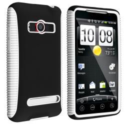 White TPU/ Black Hard Hybrid Case for HTC EVO 4G  