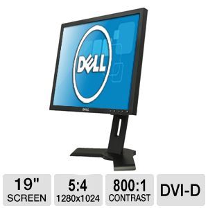 Dell P190ST 19 LCD Monitor   1280 x 1024, 54, VGA, DVI D, 5 ms, 0.294 mm   RB LCD0010027   OFF LEASE