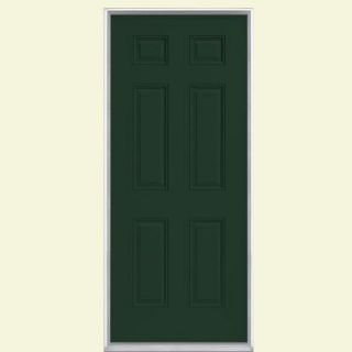 Masonite 36 in. x 80 in. 6 Panel Painted Steel Prehung Front Door with No Brickmold 37024