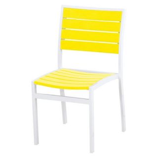 Polywood® Euro 2 Piece Patio Dining Side Chair Set   White Frame