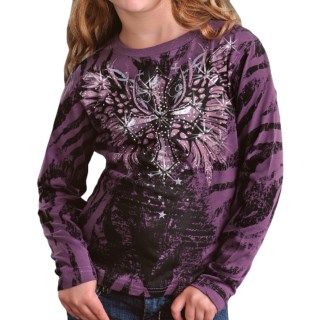 Rock & Roll Cowgirl Winged Cross T Shirt (For Girls) 6321P 38
