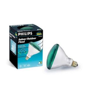 Philips 100 Watt Incandescent BR38 Flood Light Bulb   Green (6 Pack) 385302