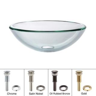 KRAUS Vessel Sink in Clear Glass with Pop Up Drain and Mounting Ring in Oil Rubbed Bronze GV 101  ORB
