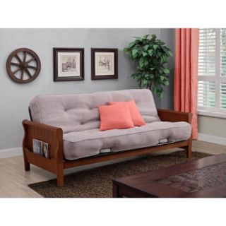 Better Homes and Gardens Wood Arm Futon with 8" Coil Mattress, Taupe